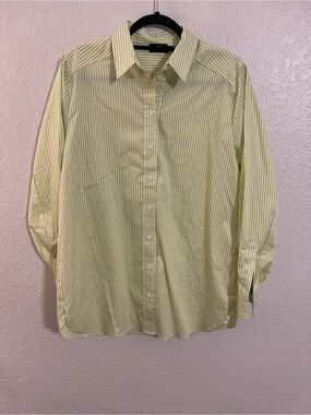 Lime Green Striped Women's Button-Up Tunic